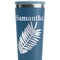 Tropical Leaves Steel Blue RTIC Everyday Tumbler - 28 oz. - Close Up