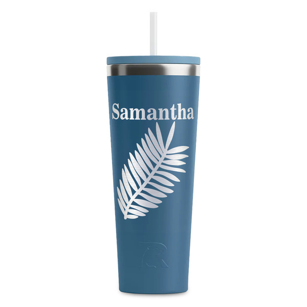 Custom Tropical Leaves RTIC Everyday Tumbler with Straw - 28oz (Personalized)