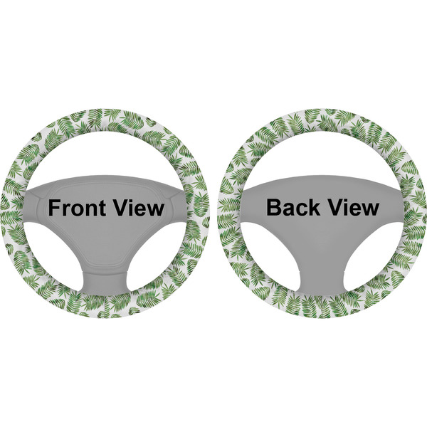 Tropical Leaves Steering Wheel Cover- Front and Back