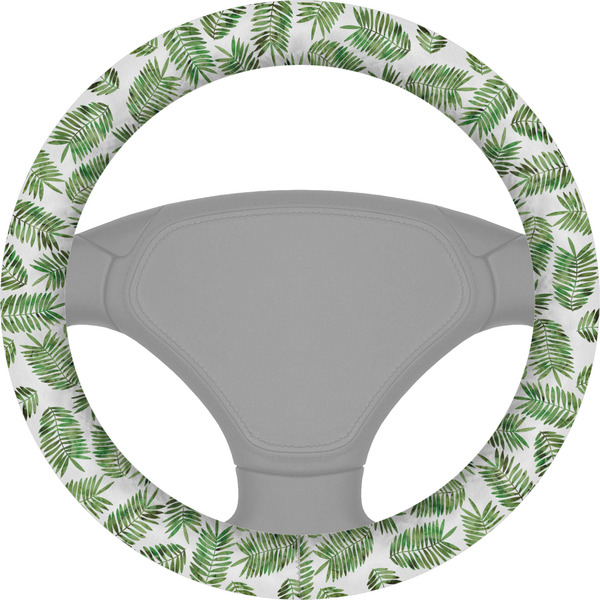 Custom Tropical Leaves Steering Wheel Cover