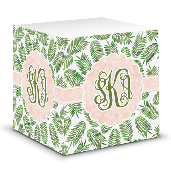 Custom Tropical Leaves Sticky Note Cube (Personalized)