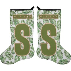 Tropical Leaves Holiday Stocking - Double-Sided - Neoprene (Personalized)