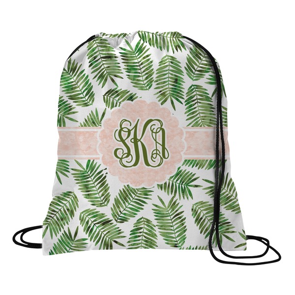 Custom Tropical Leaves Drawstring Backpack - Medium (Personalized)