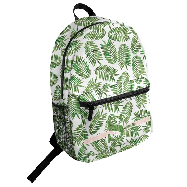 Custom Tropical Leaves Student Backpack (Personalized)