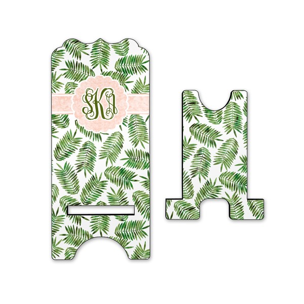 Tropical Leaves Stylized Phone Stand - Front & Back - Small