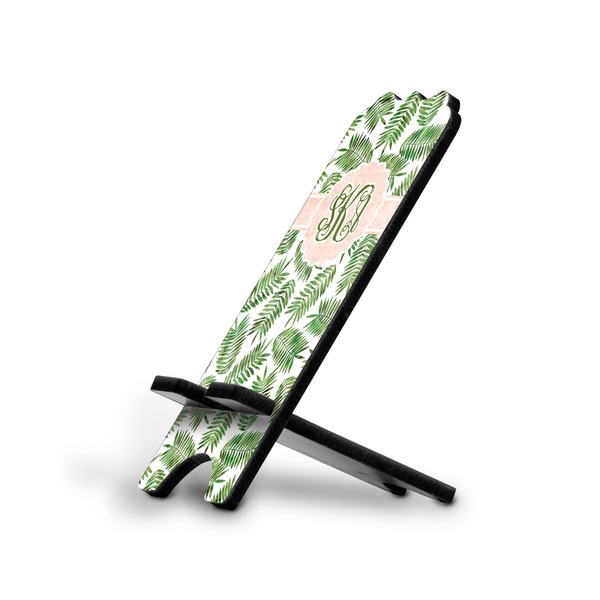 Custom Tropical Leaves Stylized Cell Phone Stand - Small w/ Monograms