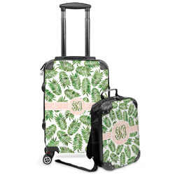 Tropical Leaves Kids 2-Piece Luggage Set - Suitcase & Backpack (Personalized)