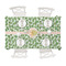 Tropical Leaves Tablecloths (58"x102") - TOP VIEW (with plates)