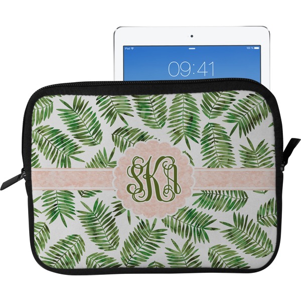 Custom Tropical Leaves Tablet Case / Sleeve - Large (Personalized)