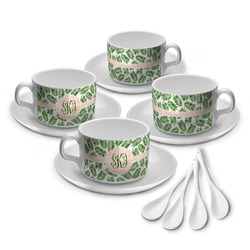 Tropical Leaves Tea Cup - Set of 4 (Personalized)