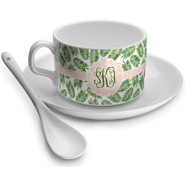 Custom Tropical Leaves Tea Cup - Single (Personalized)