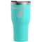 Tropical Leaves Teal RTIC Tumbler (Front)