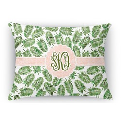 Tropical Leaves Rectangular Throw Pillow Case (Personalized)