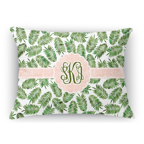 Custom Tropical Leaves Rectangular Throw Pillow Case (Personalized)
