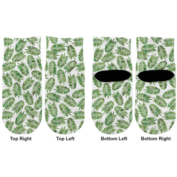 Tropical Leaves Toddler Ankle Socks - Double Pair - Front and Back - Apvl