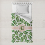 Tropical Leaves Toddler Duvet Cover w/ Monogram