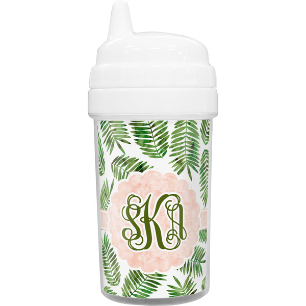 Custom Tropical Leaves Sippy Cup (Personalized)