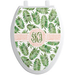 Tropical Leaves Toilet Seat Decal - Elongated (Personalized)