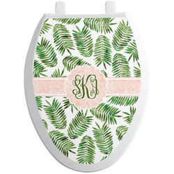 Tropical Leaves Toilet Seat Decal - Elongated (Personalized)