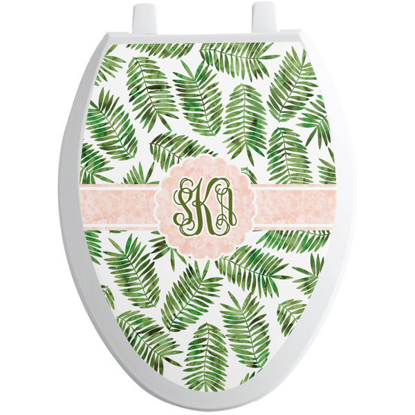 Tropical Leaves Toilet Seat Decal Elongated