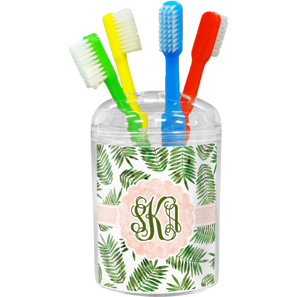 Custom Tropical Leaves Toothbrush Holder (Personalized)