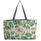 Tropical Leaves Tote w/Black Handles - Front View