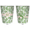 Tropical Leaves Trash Can White - Front and Back - Apvl