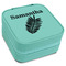 Tropical Leaves Travel Jewelry Boxes - Leatherette - Teal - Angled View
