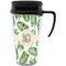 Tropical Leaves Travel Mug with Black Handle - Front
