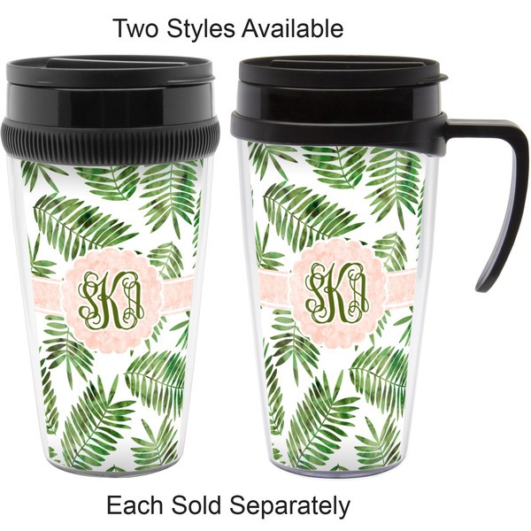 Tropical Leaves Travel Mugs - with & without Handle