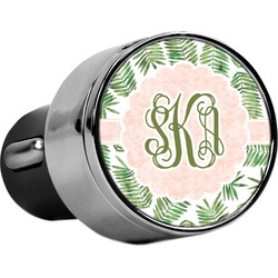 Tropical Leaves USB Car Charger (Personalized)