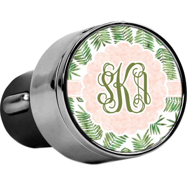 Custom Tropical Leaves USB Car Charger (Personalized)