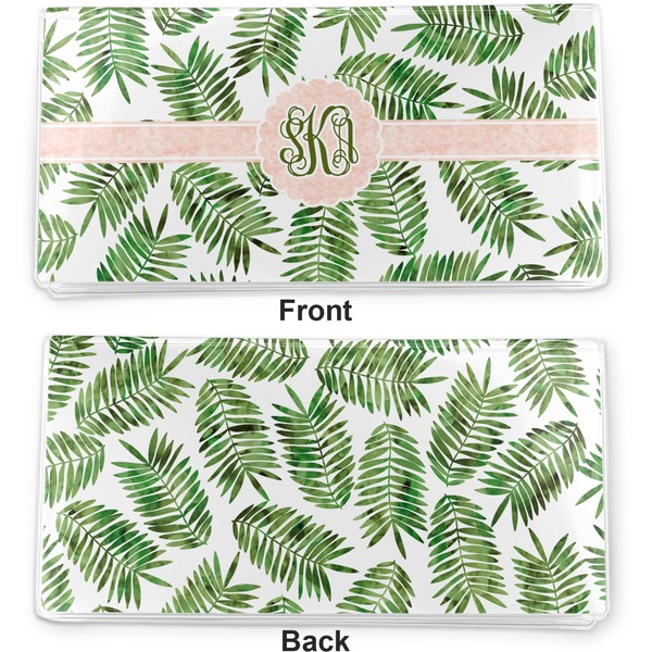Tropical Leaves Vinyl Check Book Cover - Front and Back