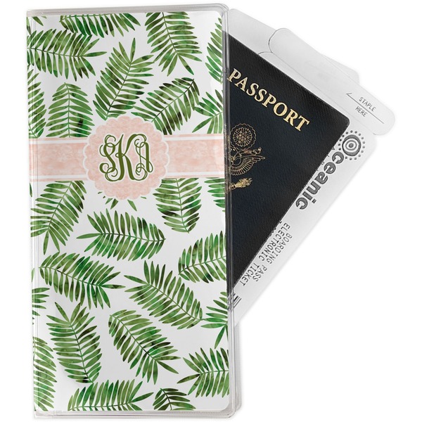 Custom Tropical Leaves Travel Document Holder