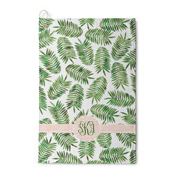 Tropical Leaves Waffle Weave Golf Towel (Personalized)