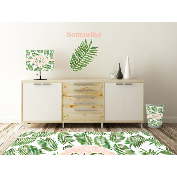 Tropical Leaves Wall Graphic Decal Wooden Desk