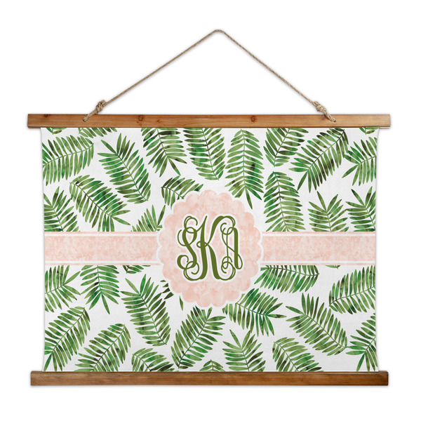 Custom Tropical Leaves Wall Hanging Tapestry - Wide (Personalized)