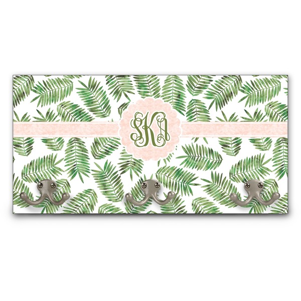 Custom Tropical Leaves Wall Mounted Coat Rack (Personalized)