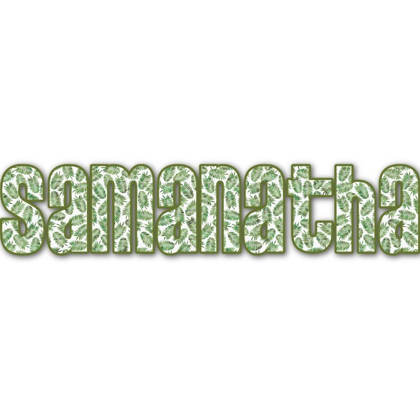 Custom Tropical Leaves Name/Text Decal - Small (Personalized)
