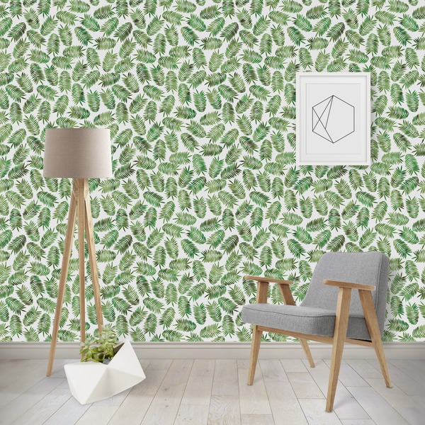 Custom Tropical Leaves Wallpaper & Surface Covering (Water Activated - Removable)