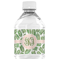 Tropical Leaves Water Bottle Labels - Custom Sized (Personalized)