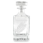Tropical Leaves Whiskey Decanter - 26 oz Square (Personalized)