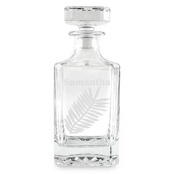 Tropical Leaves Whiskey Decanter - 26 oz Square (Personalized)