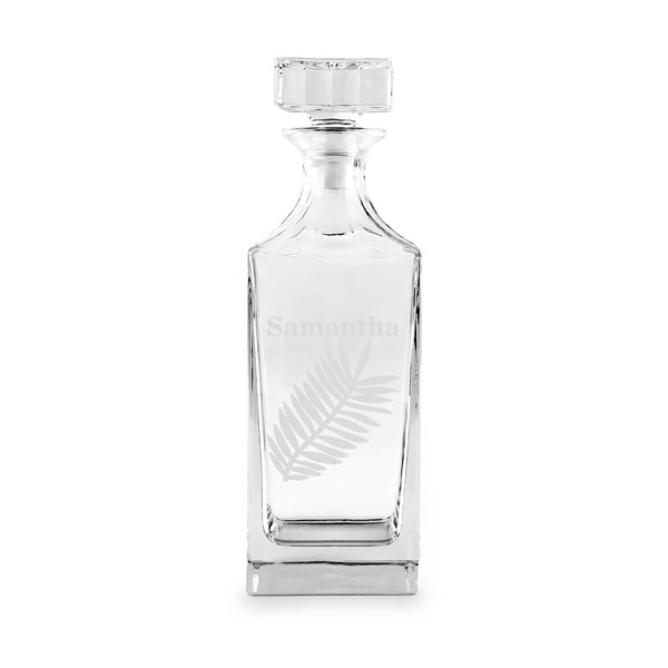 Tropical Leaves Whiskey Decanter - 30oz Square - APPROVAL