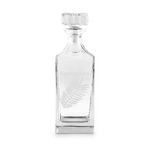 Tropical Leaves Whiskey Decanter - 30 oz Square (Personalized)