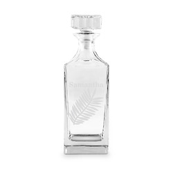 Tropical Leaves Whiskey Decanter - 30 oz Square (Personalized)