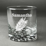 Tropical Leaves Whiskey Glass (Single) (Personalized)