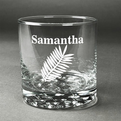 Tropical Leaves Whiskey Glass - Engraved (Personalized)
