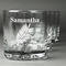Tropical Leaves Whiskey Glasses Set of 4 - Engraved Front