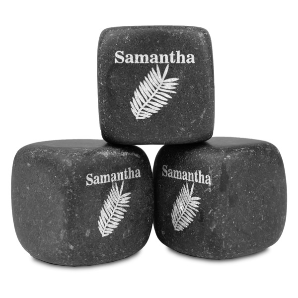 Custom Tropical Leaves Whiskey Stone Set (Personalized)